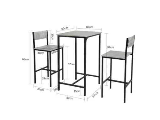 Ensemble Table De Bar + 2 Chaises -pieds,ogt27-hg -Meilleur Meubles Magasin salle a manger complete 19380587