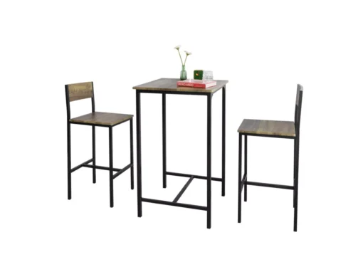 Ensemble Table De Bar + 2 Chaises De Bar Table Mange-Debout Table Haute Cuisine Set, OGT27-N -Meilleur Meubles Magasin salle a manger complete 19380599