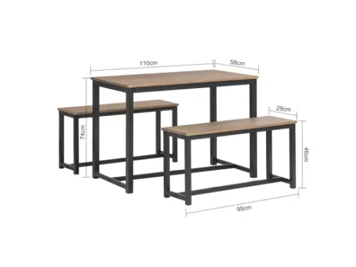 Ensemble Table À Manger Et Bancs Ensemble De Table De Cuisine Avec 2 Bancs Pour Cuisine, Ogt25-n -Meilleur Meubles Magasin salle a manger complete 19380633