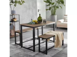 Ensemble Table À Manger Et Bancs Ensemble De Table De Cuisine Avec 2 Bancs Pour Cuisine, Ogt25-n -Meilleur Meubles Magasin salle a manger complete 19380635