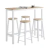 Ensemble Table De Bar Bistrot + 4 Tabourets De Bar Avec Repose-pieds Table Mange-debout, Ogt22-wn -Meilleur Meubles Magasin salle a manger complete 19397983