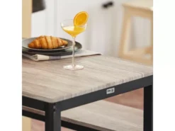 Ensemble Table À Manger Et 2 Bancs, Table De Cuisine Pour Salle À Manger, Salon, Balcon, Ogt25-hn -Meilleur Meubles Magasin salle a manger complete 19398035