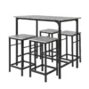 Set De 1 Table + 4 Tabourets Ensemble Table De Bar + 4 Tabourets Avec Repose-Pieds, OGT11-HG -Meilleur Meubles Magasin salle a manger complete 19398731