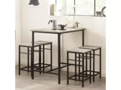 Set De 1 Table + 4 Tabourets Ensemble Table De Bar + 4 Tabourets Avec Repose-Pieds, OGT11-HG -Meilleur Meubles Magasin salle a manger complete 19398735