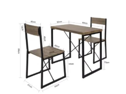 Set De 1 Table + 2 Chaises Table À Manger Table De Cuisine, Ogt19-n -Meilleur Meubles Magasin salle a manger complete 19399145