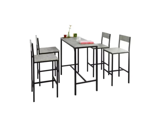 Set De 1 Table + 4 Chaises Ensemble Table De Bar,Ogt14-hg -Meilleur Meubles Magasin salle a manger complete 19399193