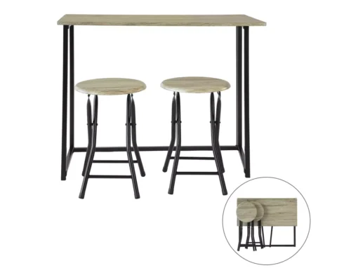 Set De 1 Table + 2 Chaises Table À Manger Table De Cuisine Table De Balcon, Ogt18-n -Meilleur Meubles Magasin salle a manger complete 19399219