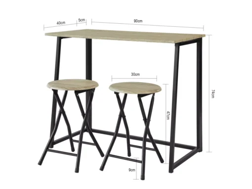 Set De 1 Table + 2 Chaises Table À Manger Table De Cuisine Table De Balcon, Ogt18-n -Meilleur Meubles Magasin salle a manger complete 19399221