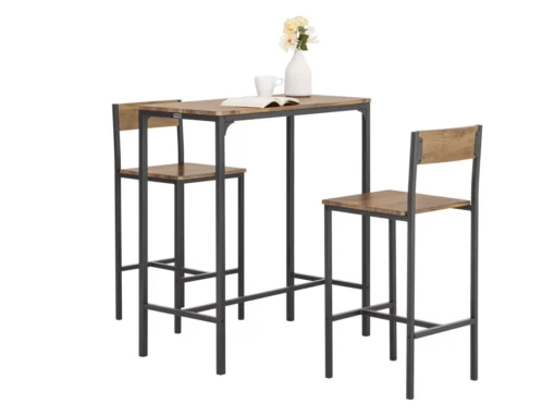 Lot Table Et Chaises De Bar De Style Industriel Ensemble Table De Bar + 2Haute Chaise, OGT03-XL -Meilleur Meubles Magasin salle a manger complete 22988301