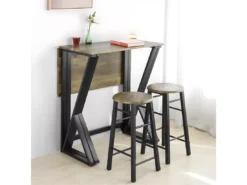 Set De 1 Table + 4 Chaises Ensemble Table De Bar Bistrot + 4 Tabourets, OGT24-N -Meilleur Meubles Magasin salle a manger complete 23609431