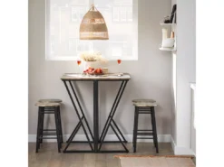 Set De 1 Table + 4 Chaises Ensemble Table De Bar Bistrot + 4 Tabourets, OGT24-N -Meilleur Meubles Magasin salle a manger complete 23609441