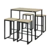 Set De 1 Table + 4 Tabourets Ensemble Table De Bar+4 Tabourets De Bar Avec Repose-Pieds, OGT15-N -Meilleur Meubles Magasin salle a manger complete 23609729