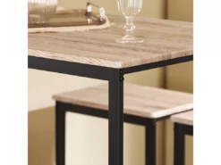 Set De 1 Table + 4 Tabourets Ensemble Table De Bar+4 Tabourets De Bar Avec Repose-Pieds, OGT15-N -Meilleur Meubles Magasin salle a manger complete 23609739
