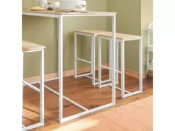 Set De 1 Table + 4 Tabourets Ensemble Table De Bar Bistrot, Ogt15-wn -Meilleur Meubles Magasin salle a manger complete 23609763