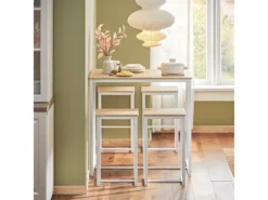 Set De 1 Table + 4 Tabourets Ensemble Table De Bar Bistrot, Ogt15-wn -Meilleur Meubles Magasin salle a manger complete 23609765