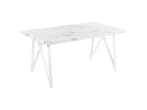Table De Salle à Manger Blanche Effet Marbre GRIEGER -Meilleur Meubles Magasin table a manger 12586269
