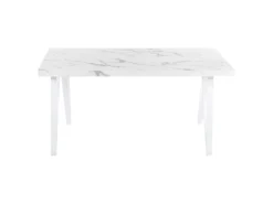 Table De Salle à Manger Blanche Effet Marbre GRIEGER -Meilleur Meubles Magasin table a manger 12586273