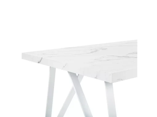 Table De Salle à Manger Blanche Effet Marbre GRIEGER -Meilleur Meubles Magasin table a manger 12586275