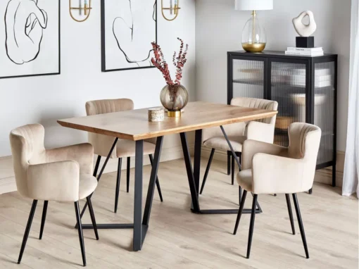 Table De Salle à Manger 140 X 80 Cm Bois Clair Et Noir UPTON -Meilleur Meubles Magasin table a manger 12597255