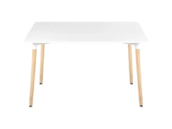 Table De Salle à Manger 120 X 80 Cm Blanc Et Bois Clair NEWBERRY -Meilleur Meubles Magasin table a manger 12652547