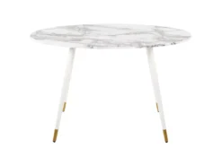 Table à Manger Effet Marbre Et Blanc 120 X 70 Cm GUTIERE -Meilleur Meubles Magasin table a manger 12652779