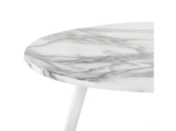 Table à Manger Effet Marbre Et Blanc 120 X 70 Cm GUTIERE -Meilleur Meubles Magasin table a manger 12652781