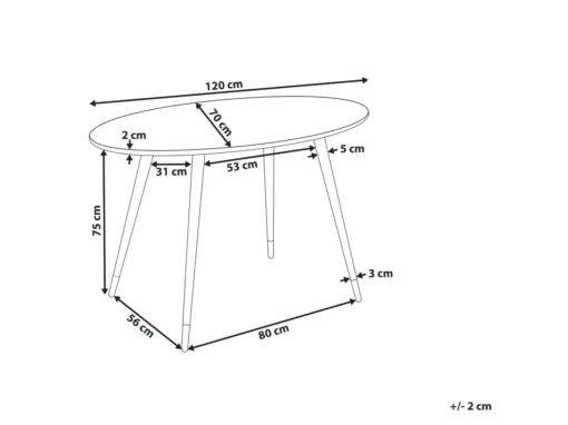 Table à Manger Effet Marbre Et Blanc 120 X 70 Cm GUTIERE -Meilleur Meubles Magasin table a manger 12652785