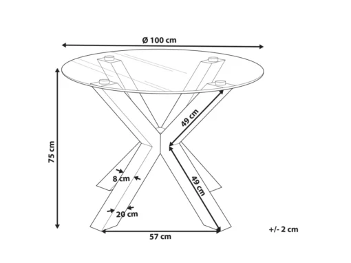 Table à Manger Ronde ⌀ 100 Cm Noir OTIUM -Meilleur Meubles Magasin table a manger 16221653
