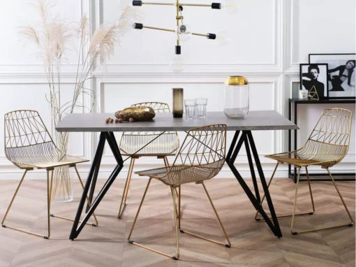 Table De Salle à Manger 160 X 90 Cm Noire Et Béton BUSCOT -Meilleur Meubles Magasin table a manger 16222053