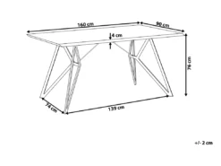 Table De Salle à Manger 160 X 90 Cm Noire Et Béton BUSCOT -Meilleur Meubles Magasin table a manger 16222055