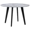 Table Ronde Imitation Marbre Blanc MOSBY -Meilleur Meubles Magasin table a manger 16222201