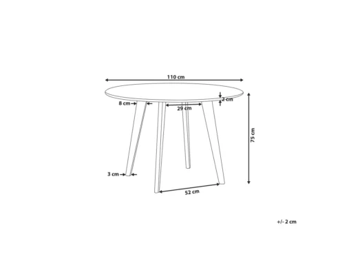 Table Ronde Imitation Marbre Blanc MOSBY -Meilleur Meubles Magasin table a manger 16222205