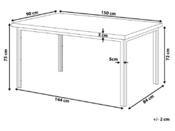 Table à Manger Effet Bois Foncé / Noir 150 X 90 Cm LAREDO -Meilleur Meubles Magasin table a manger 16222343