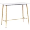 Table Mange Debout Blanche / Effet Bois Clair 90 X 50 Cm CHAVES -Meilleur Meubles Magasin table a manger 16222569