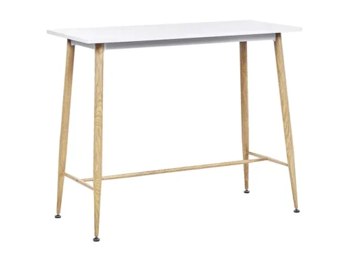 Table Mange Debout Blanche / Effet Bois Clair 90 X 50 Cm CHAVES -Meilleur Meubles Magasin table a manger 16222569