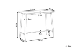 Table Mange Debout Blanche / Effet Bois Clair 90 X 50 Cm CHAVES -Meilleur Meubles Magasin table a manger 16222573
