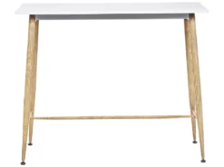 Table Mange Debout Blanche / Effet Bois Clair 90 X 50 Cm CHAVES -Meilleur Meubles Magasin table a manger 16222575