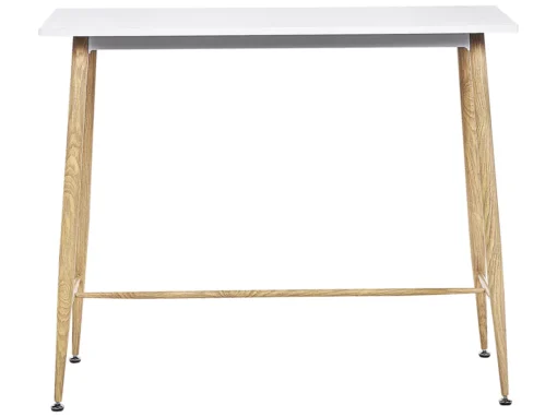 Table Mange Debout Blanche / Effet Bois Clair 90 X 50 Cm CHAVES -Meilleur Meubles Magasin table a manger 16222575