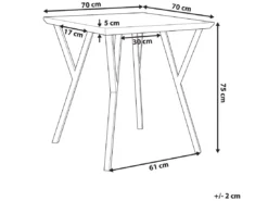Table 70 X 70 Cm Bois Foncé Et Noir BRAVO -Meilleur Meubles Magasin table a manger 16223097