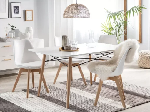 Table Blanche 140 X 80 Cm BIONDI -Meilleur Meubles Magasin table a manger 16224121