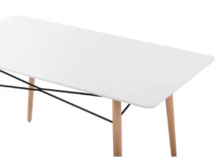 Table Blanche 140 X 80 Cm BIONDI -Meilleur Meubles Magasin table a manger 16224129