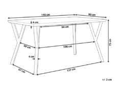 Table 140 X 80 Cm Bois Foncé Et Noir BRAVO -Meilleur Meubles Magasin table a manger 16224649
