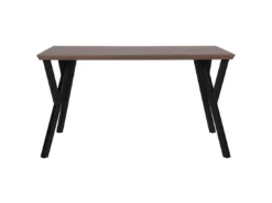 Table 140 X 80 Cm Bois Foncé Et Noir BRAVO -Meilleur Meubles Magasin table a manger 16224651