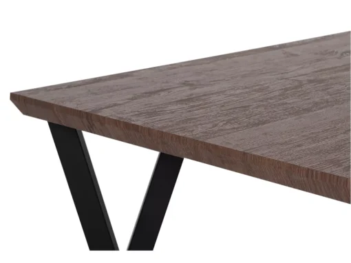 Table 140 X 80 Cm Bois Foncé Et Noir BRAVO -Meilleur Meubles Magasin table a manger 16224655
