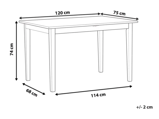 Table Marron Clair/noire 120 X 75 Cm HOUSTON -Meilleur Meubles Magasin table a manger 16224715