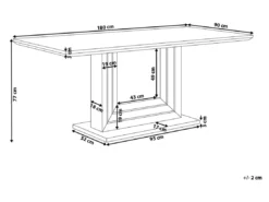 Table En Acier Blanc 180 X 90 Cm KALONA -Meilleur Meubles Magasin table a manger 16226155