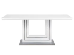 Table En Acier Blanc 180 X 90 Cm KALONA -Meilleur Meubles Magasin table a manger 16226157