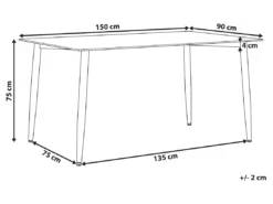 Table De Salle à Manger En Verre / Pieds Noirs 150 X 90 Cm TOTHAM -Meilleur Meubles Magasin table a manger 16227597