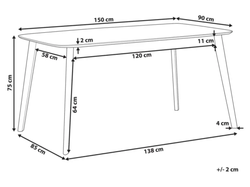 Table De Salle à Manger 150 X 90 Cm MADOX -Meilleur Meubles Magasin table a manger 16228395