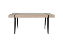 Table 180 X 90 Cm Bois Clair Et Noir ADENA -Meilleur Meubles Magasin table a manger 16228421